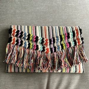Stella dot taj multicolored fringe envelope clutch